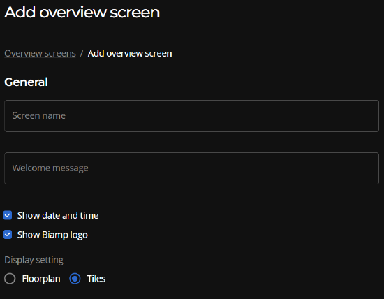 Overview screen details 